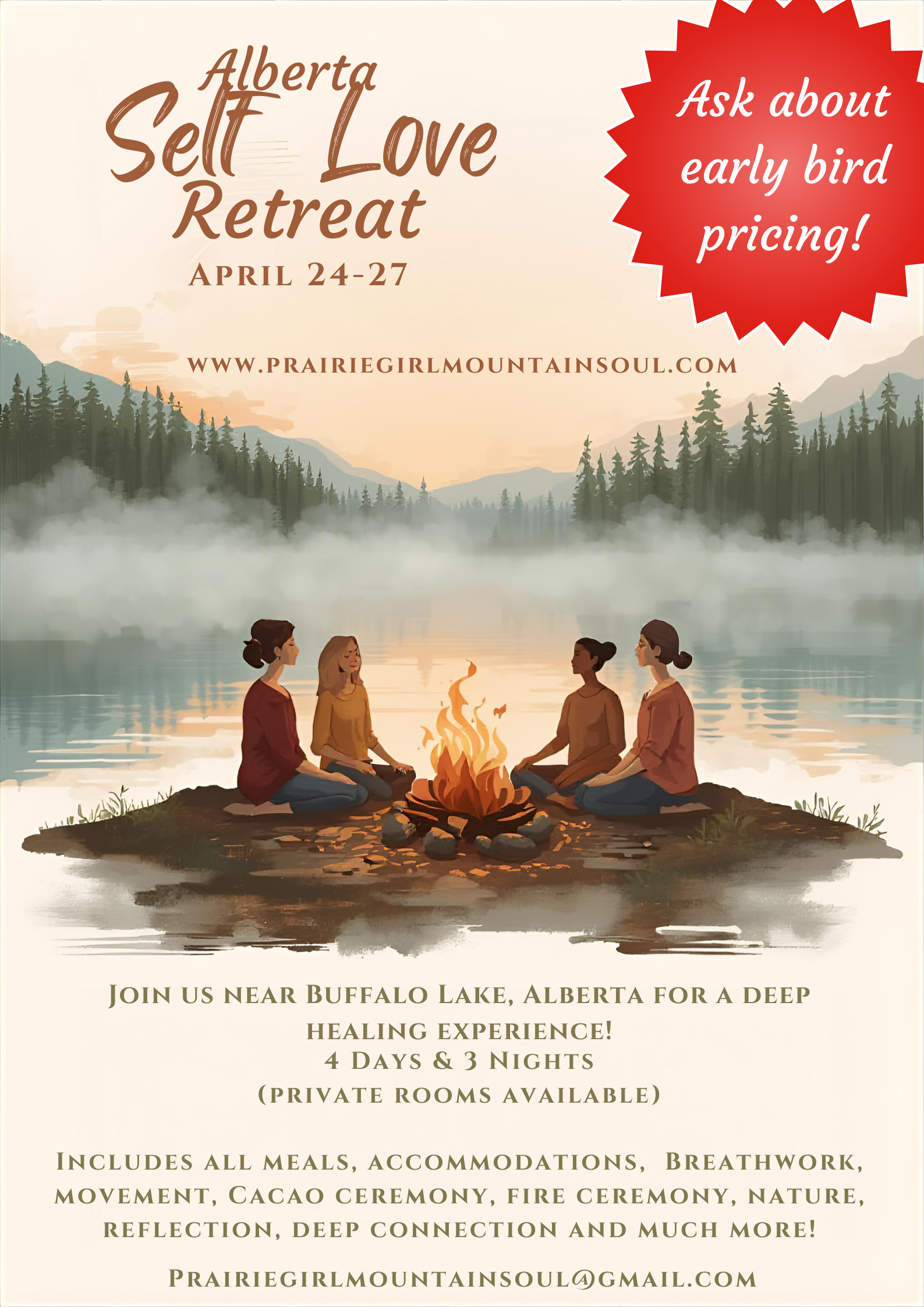 Spring Self Love Retreat in Alberta (Early bird pricing now!) April 24-27